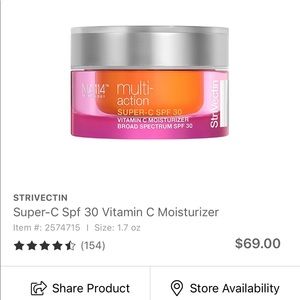 StriVectin Vitamin C + SPF 30 Moisturizer NWT